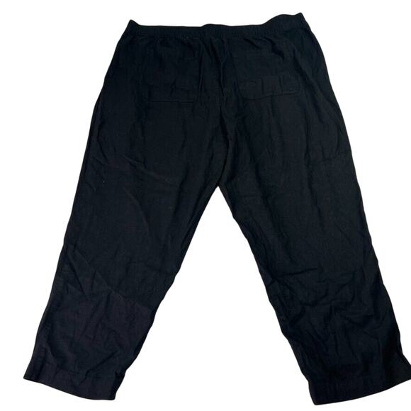 Old Navy Women's Pants Plus Size XXL Black High Rise Straight Linen-Blend - Picture 2 of 9